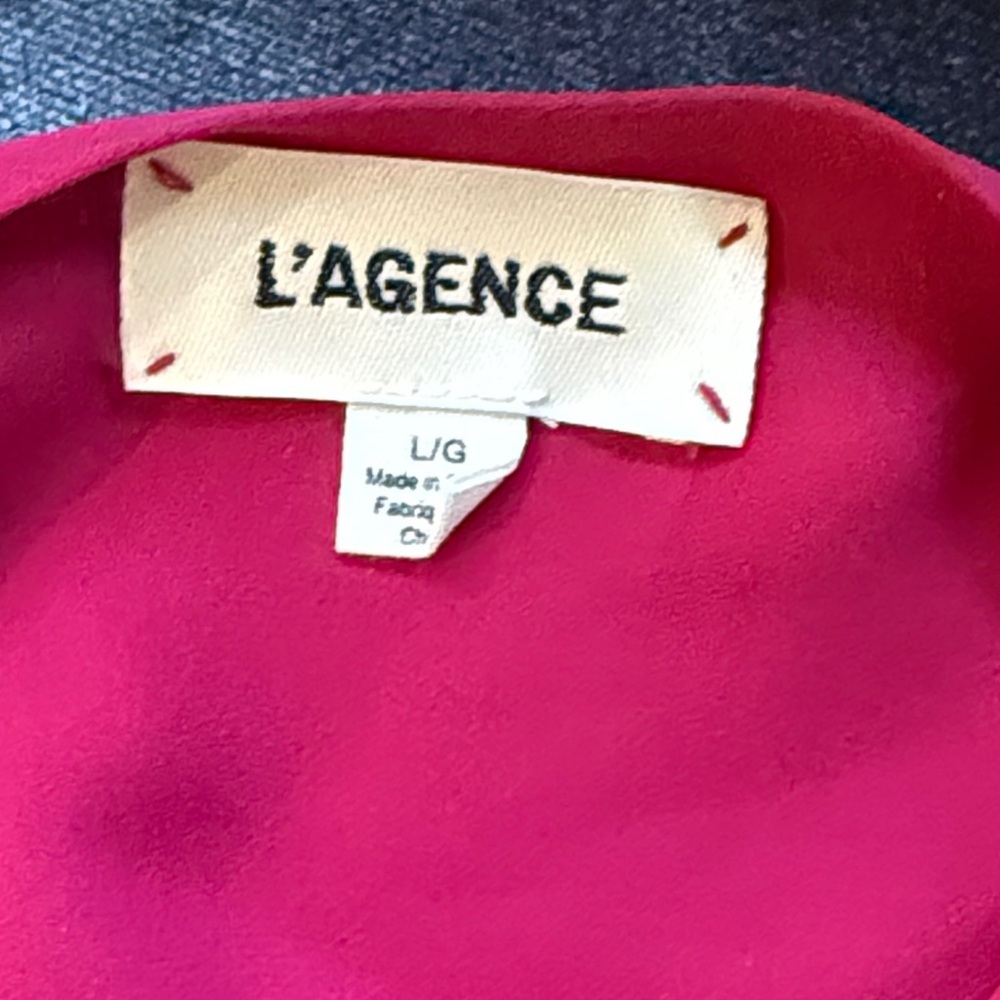 L’Agence sz L 100% silk Women's Sleeveless V-Neck tank Top Pink great condition - Picture 7 of 10